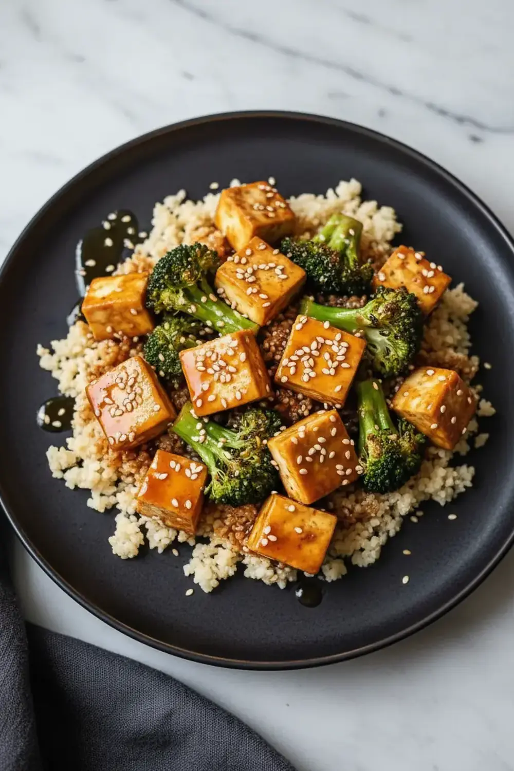 Sheet Pan Miso Tofu and Broccoli
