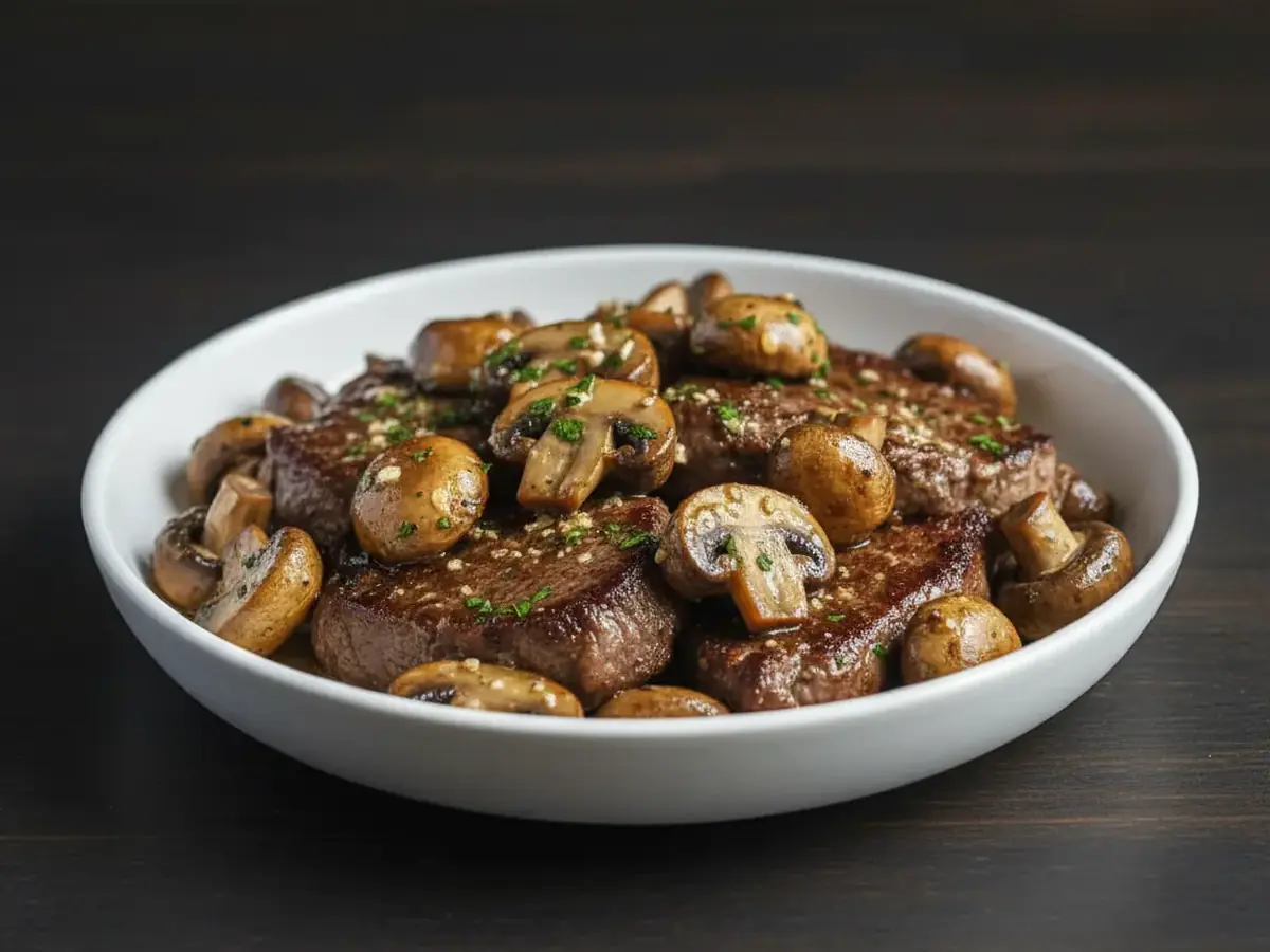 Sirloin Steak with Garlic Butter Mushrooms
