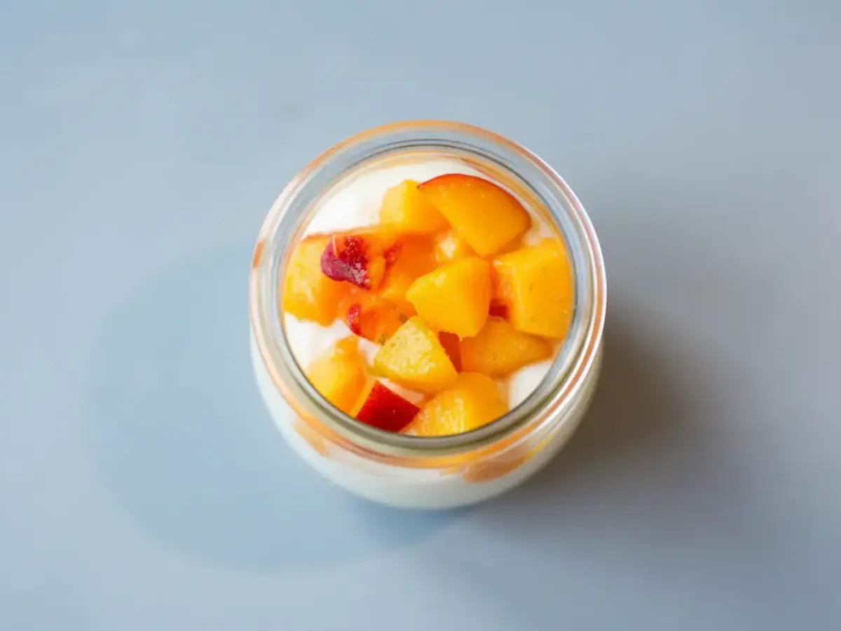 Skyr with Sliced Peaches