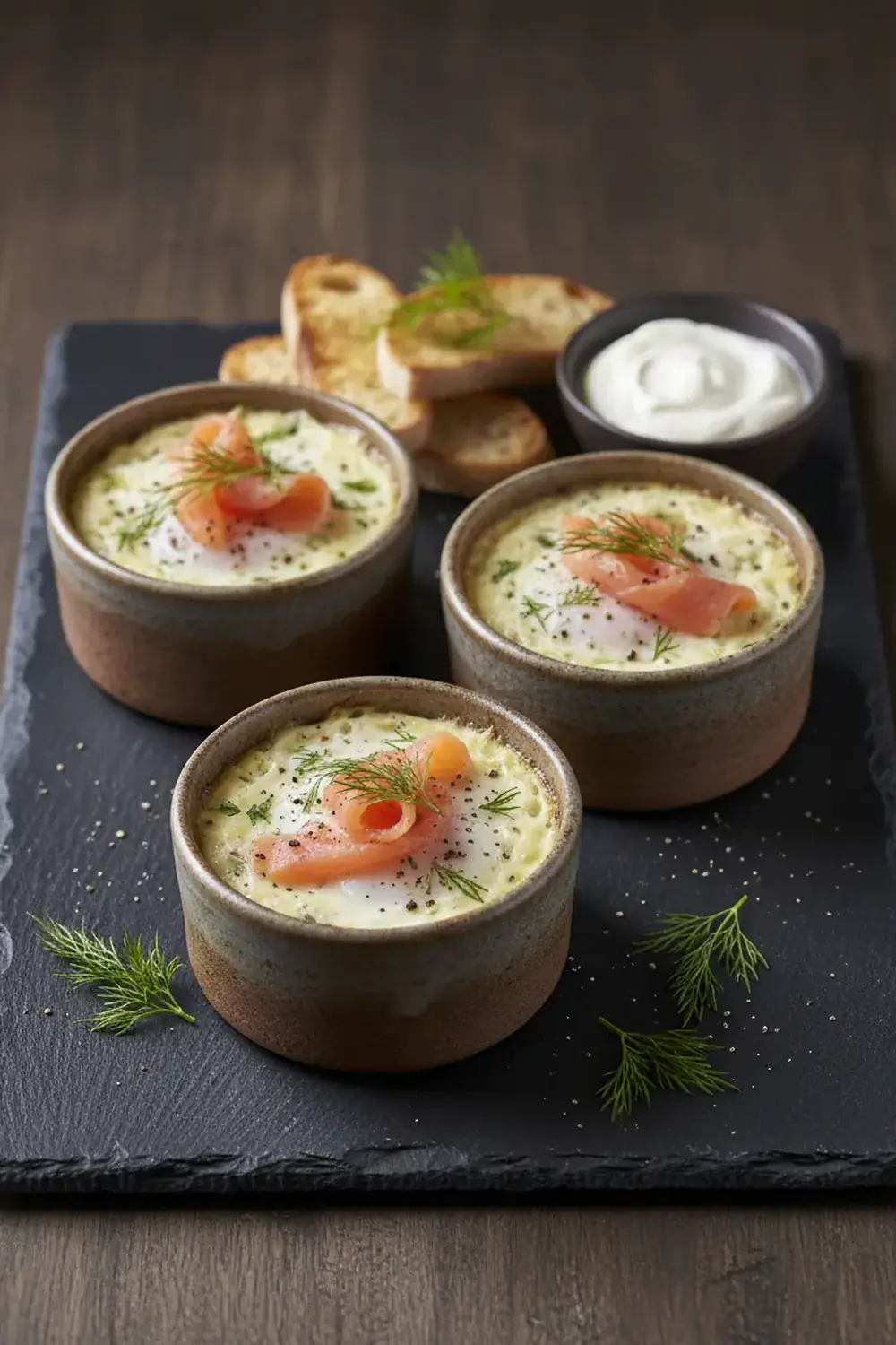 Smoked Salmon & Dill Egg Pots
