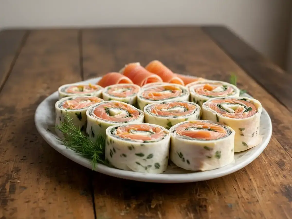 Smoked Salmon and Cream Cheese Roll-Ups