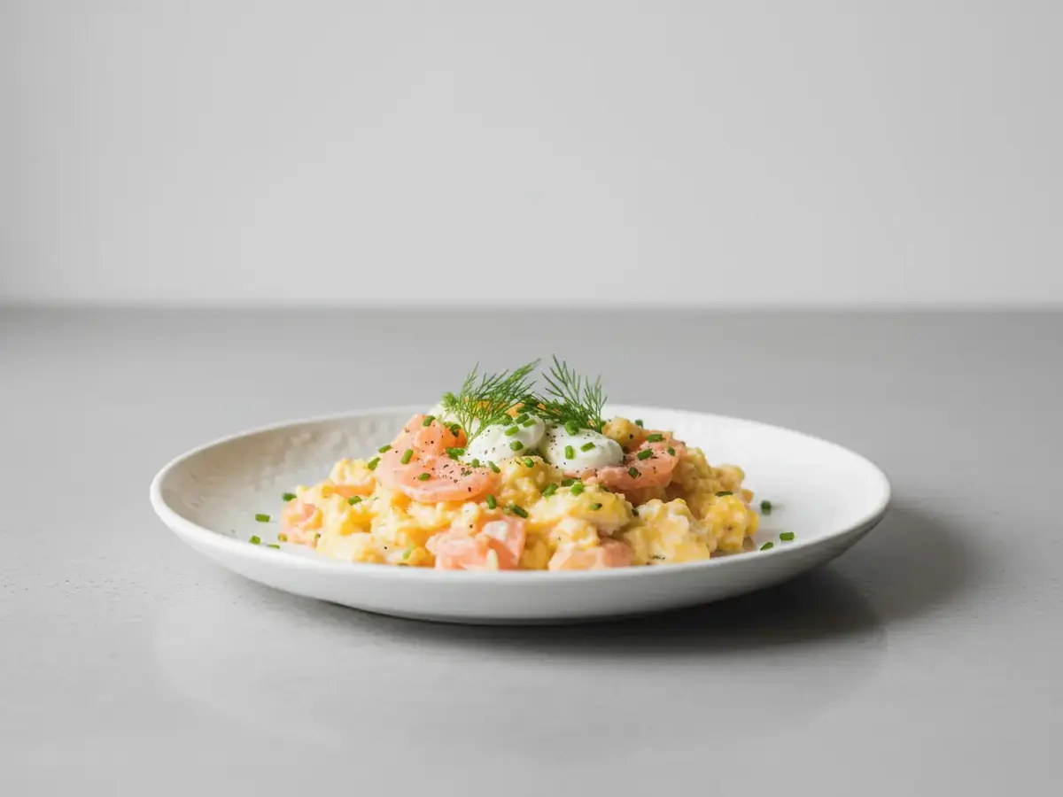 Smoked Salmon and Cream Cheese Scramble