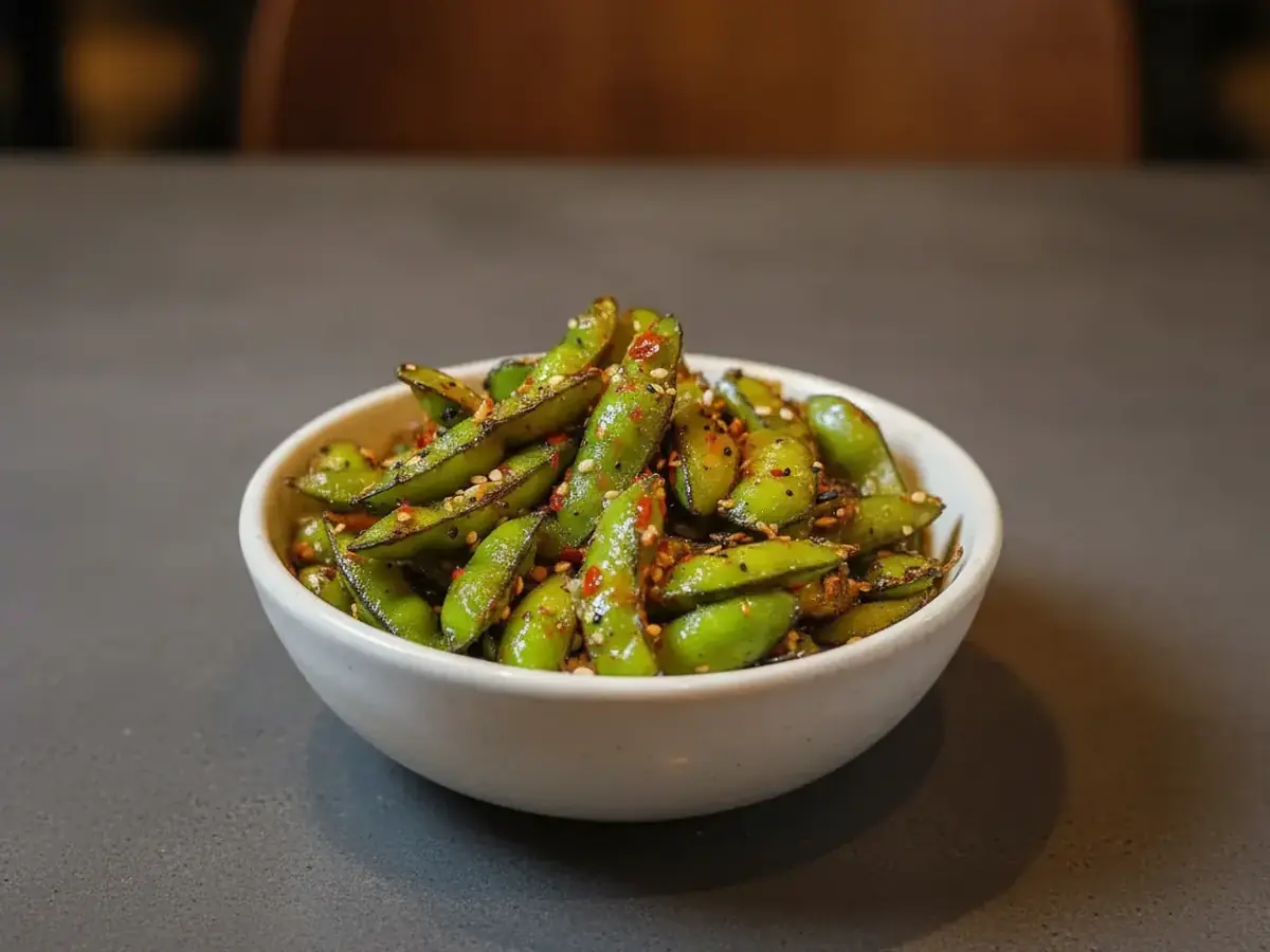 Spicy Roasted Edamame