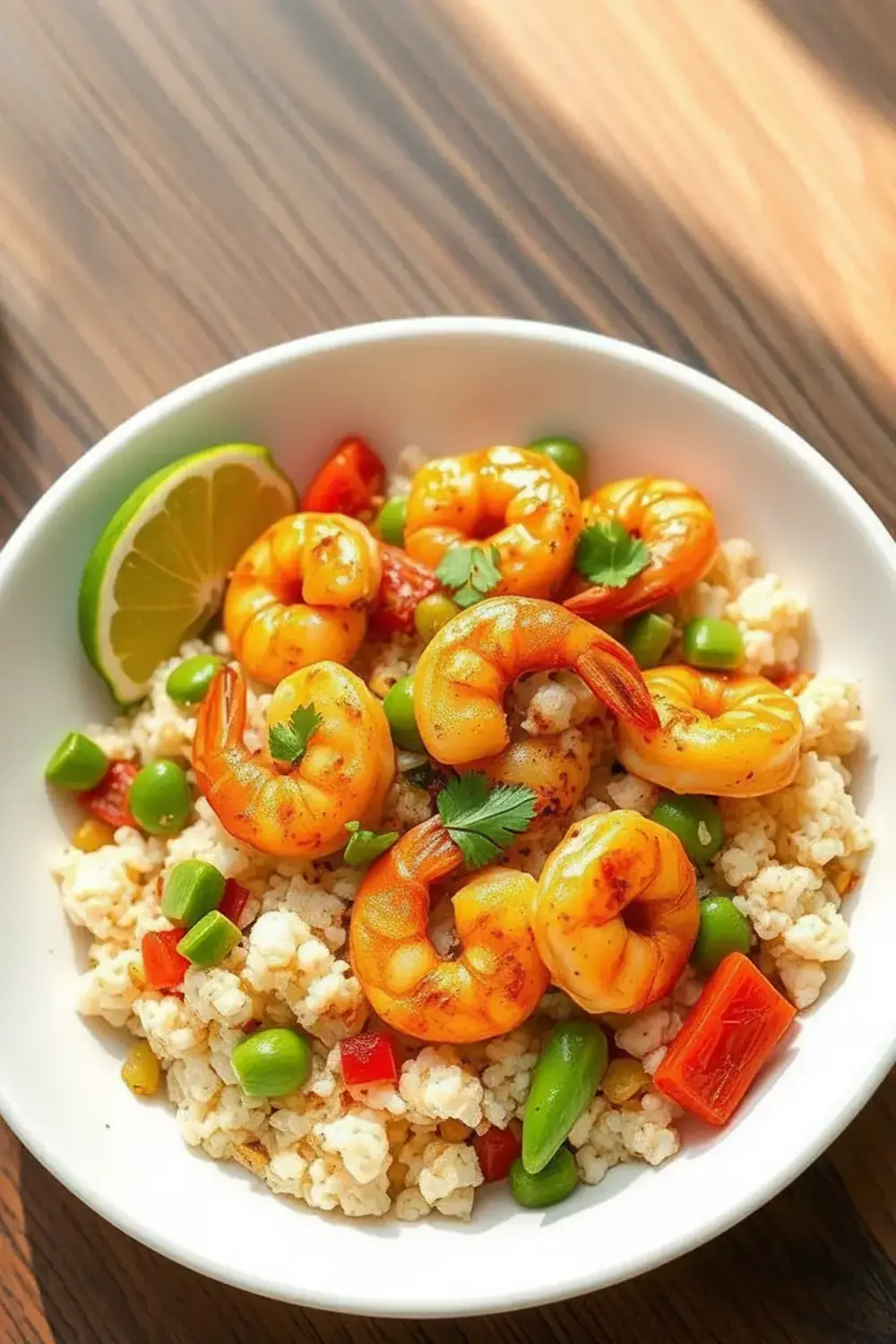 Spicy Shrimp and Cauliflower Rice Stir-fry