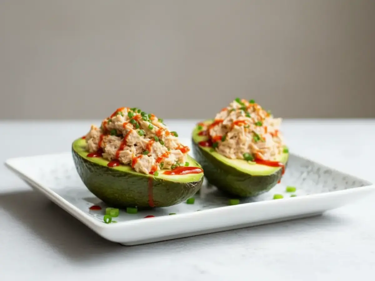 Spicy Tuna Stuffed Avocados