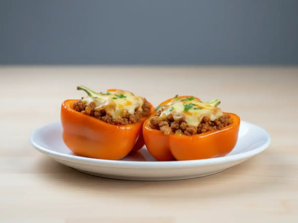 Stuffed Bell Peppers with Mince and Cheese