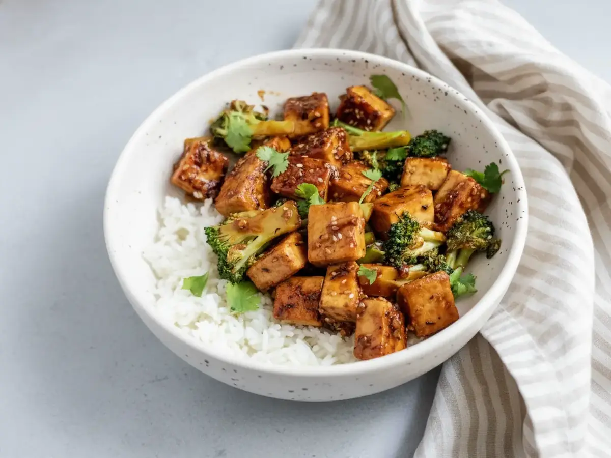 Tofu and Broccoli Stir-fry with Tamari and Ginger