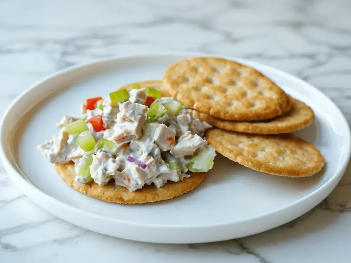 Tuna Salad on Wholegrain Crackers