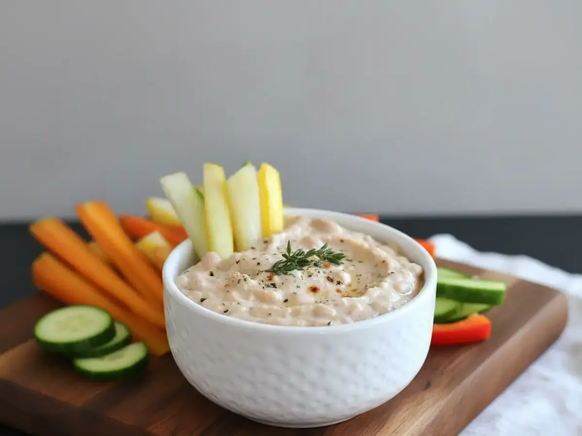 White Bean Dip with Veggie Sticks